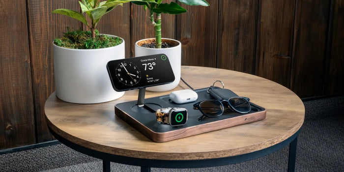 New Apple Store-exclusive carbon-neutral wood/aloe leather 15W catch-all Valet charger from Nimble available now