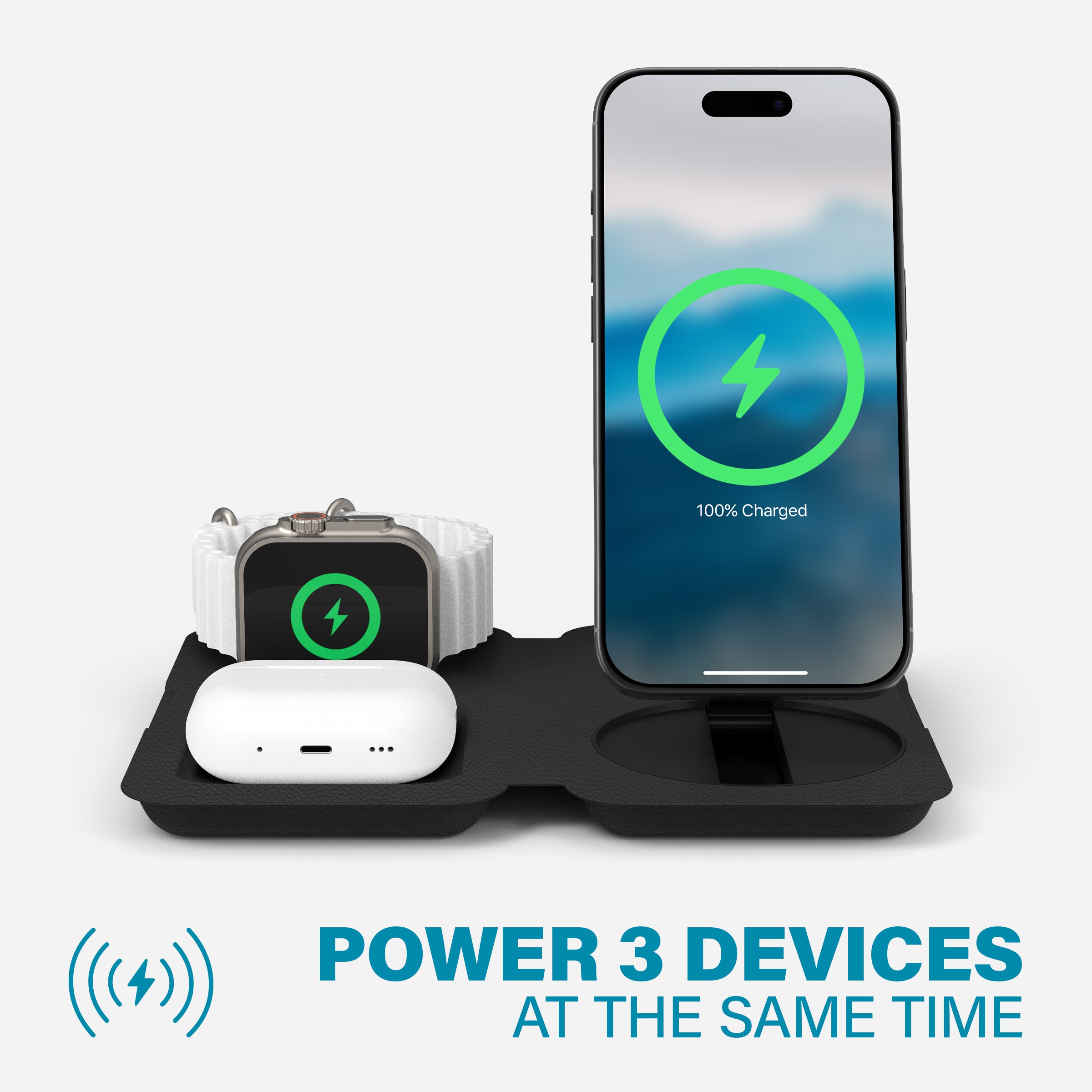 3-in-1 Wireless Travel Charger for Apple Devices | Nimble FOLD