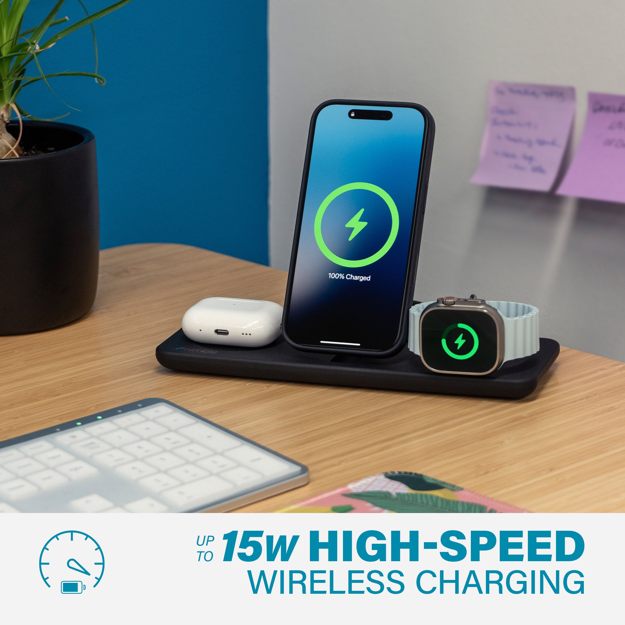 3-in-1 Wireless Charger | Nimble PODIUM Wireless