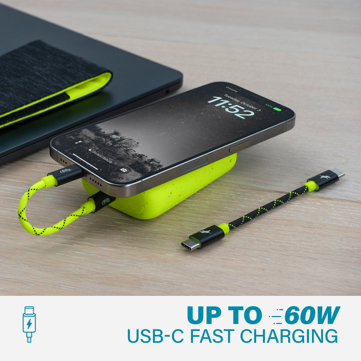PowerKnit Travel Kit USB-C 2-Pack in Cyber Lime Color