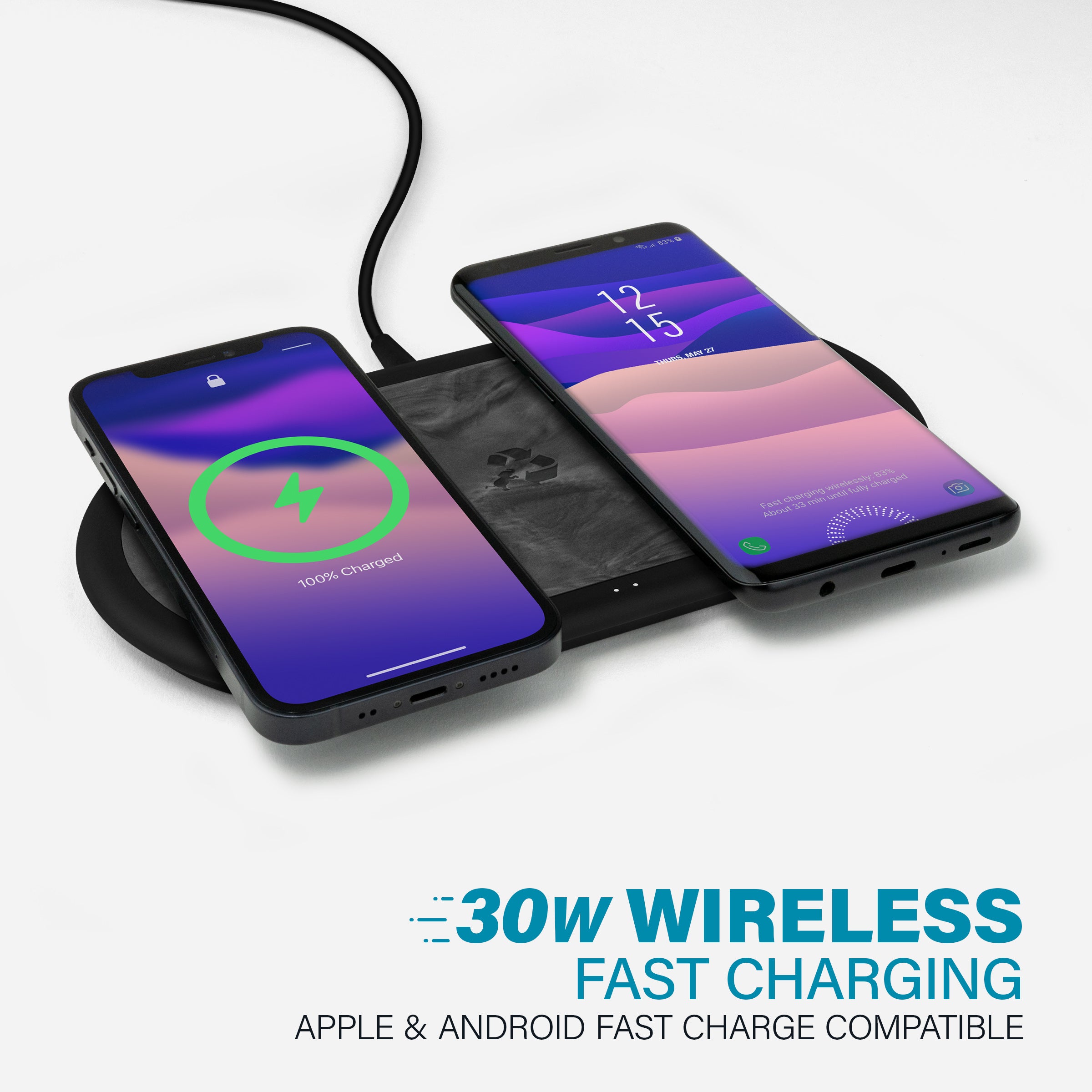 APOLLO Duo Wireless Charger Qi phones, airbuds, airpods, iphone Nimble